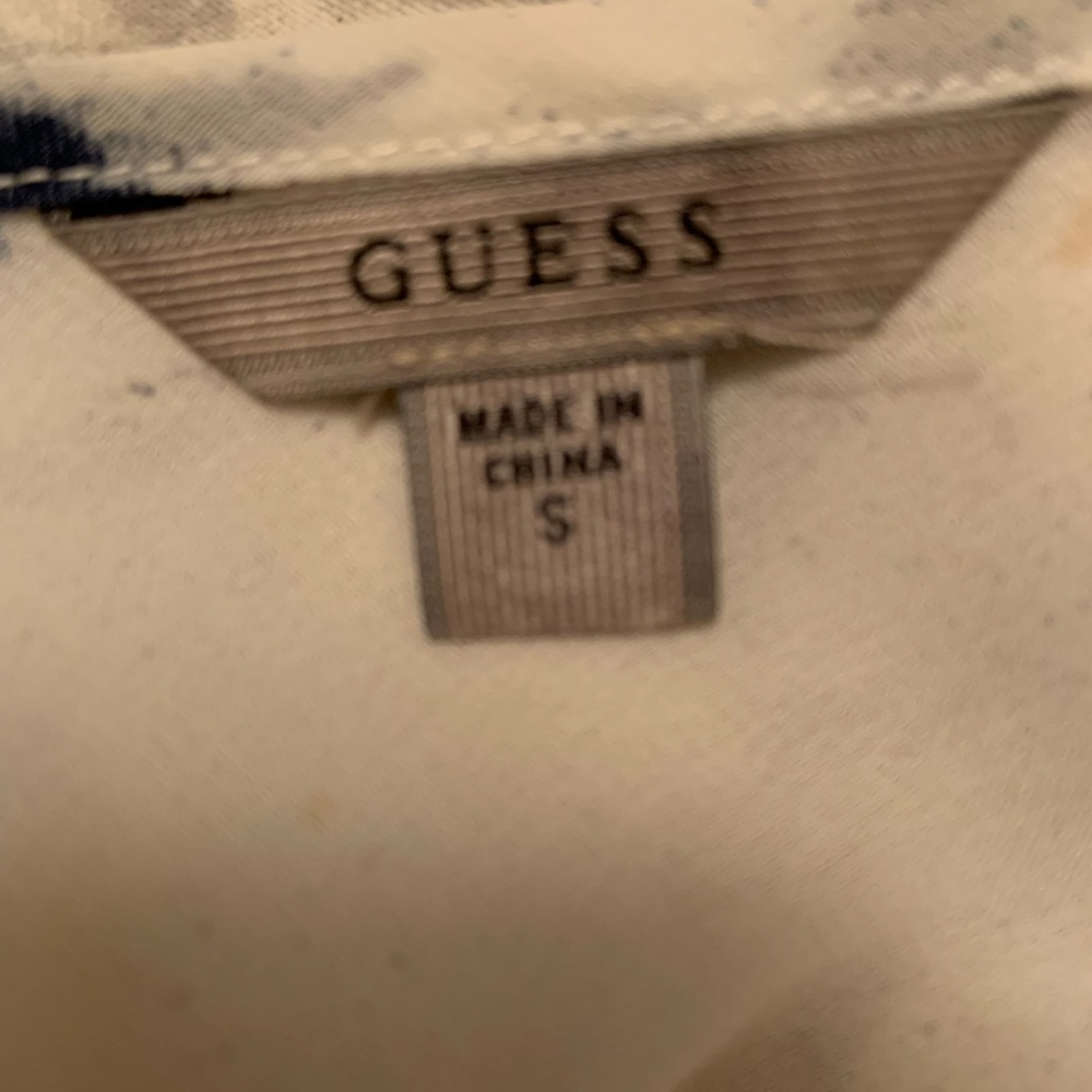 Guess/light and flowing size S dress, blue and ivory - Picture 6 of 8